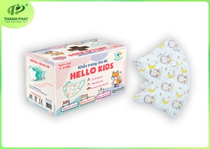 Khẩu Trang Em Bé Hello Kids 3D ( Họa Tiết Khỉ Ăn Chuối - 50 Cái/Hộp )